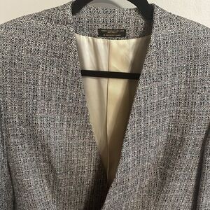 Women's‎ Vintage Academia Cream Gray Made In USA Wool Blend Blazer Nashville 6